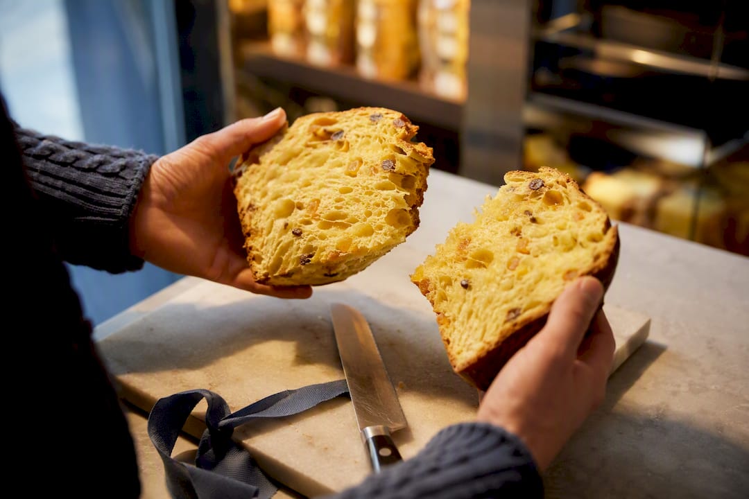 Mie de panettone analysée en épicerie fine