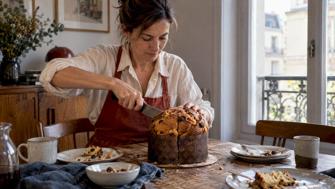 Panettone artisanal tranché pour le goûter